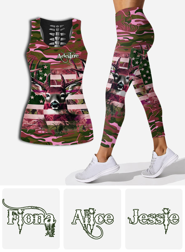 Country Girl - Personalized Hunting Hollow Tank Top and Leggings