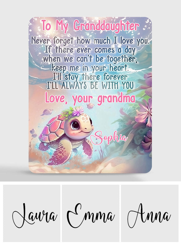 To My Granddaughter Turtle Sea Vibe - Personalized Kid Custom Shaped Acrylic Plaque