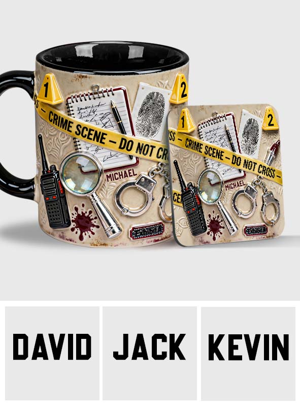 True Crime Watching Mug - Personalized True Crime Accent Mug & Coaster