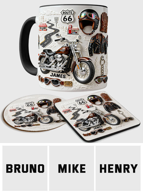 Motorcycle - Personalized Biker Accent Mug & Coaster