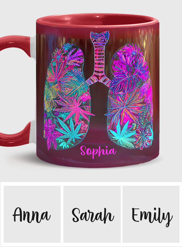 Stoner Chick Lungs - Personalized Weed Accent Mug