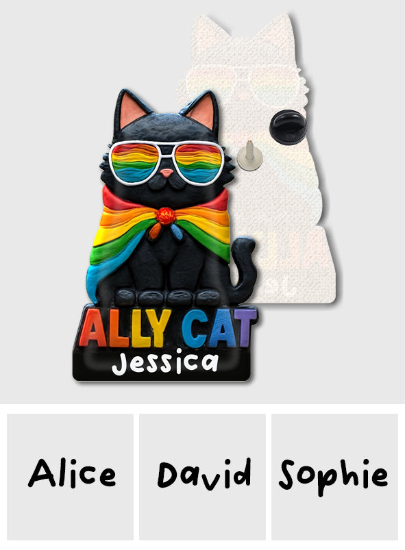 Ally Cat - Personalized LGBT Support Pin