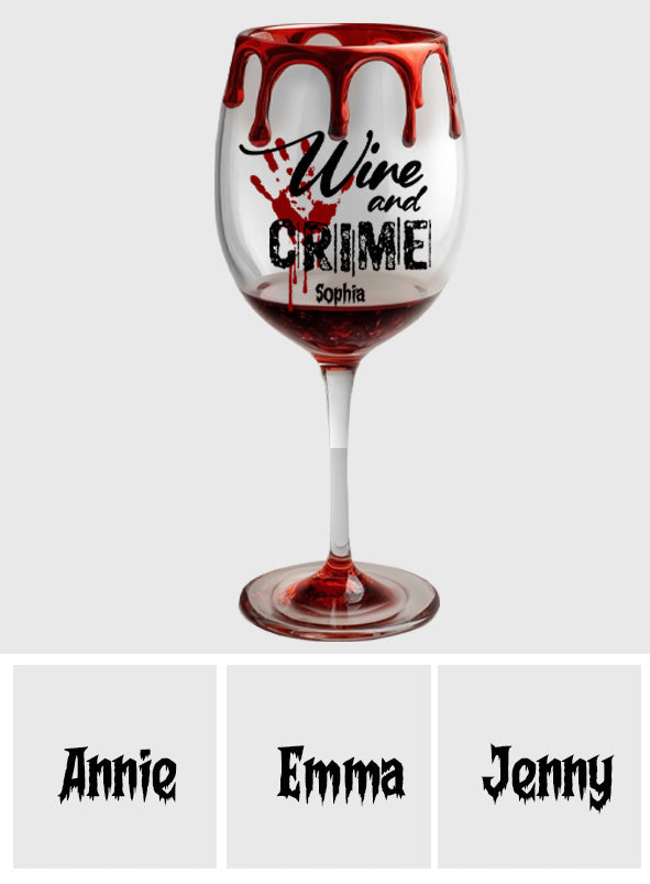 True Crime & Wine - Personalized True Crime Wine Glass With Long Stem