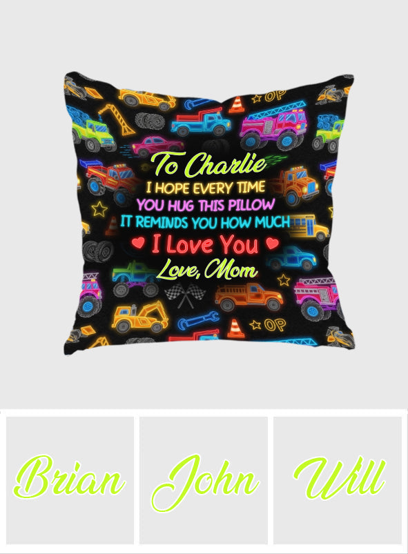 Vehicles Patern Colorful - Personalized Kid Throw Pillow