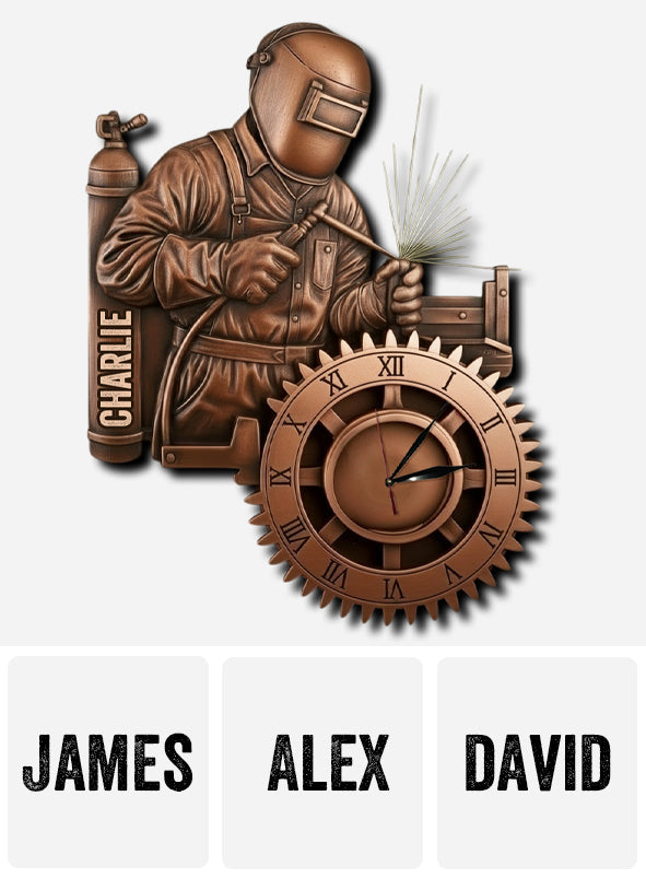 Strongest Welder - Personalized Welder LED Light Wall Clock