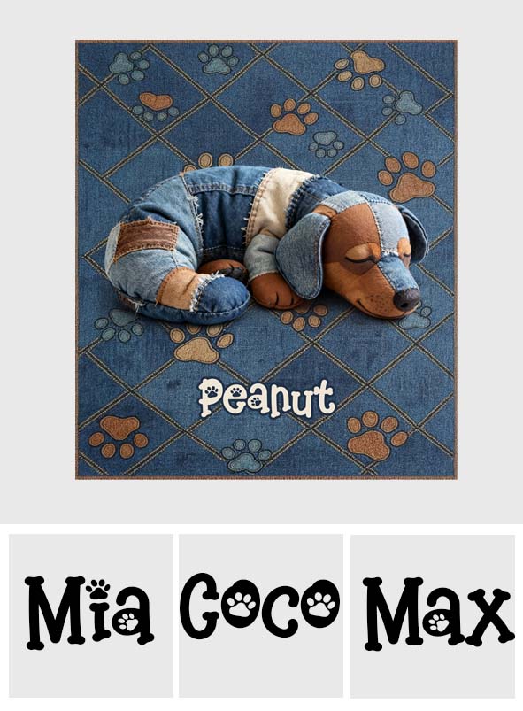 Jeans Quilt Patch Dog - Personalized Dog Blanket