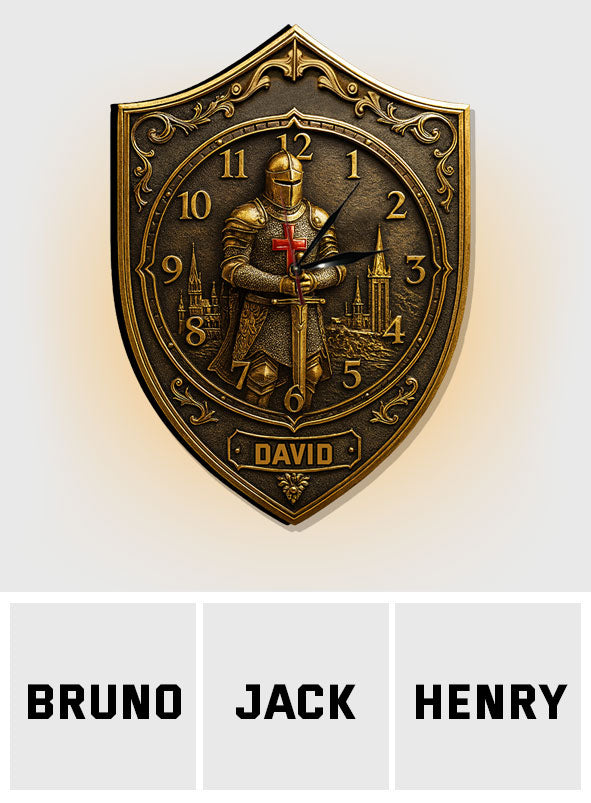 Knight Of God - Personalized Christian LED Light Wall Clock