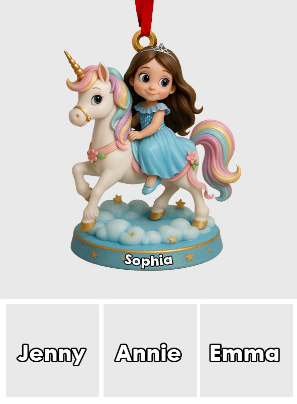 Custom From Any Photo, Gift For Unicorrn Loving Girls - Personalized Kid Custom Shaped Ornament