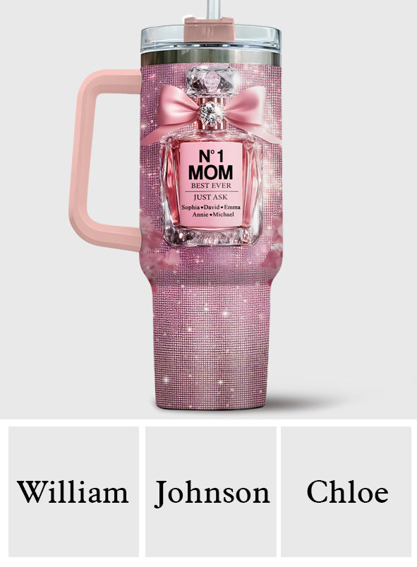 No1 Mom Ever - Personalized Mother Tumbler With Handle