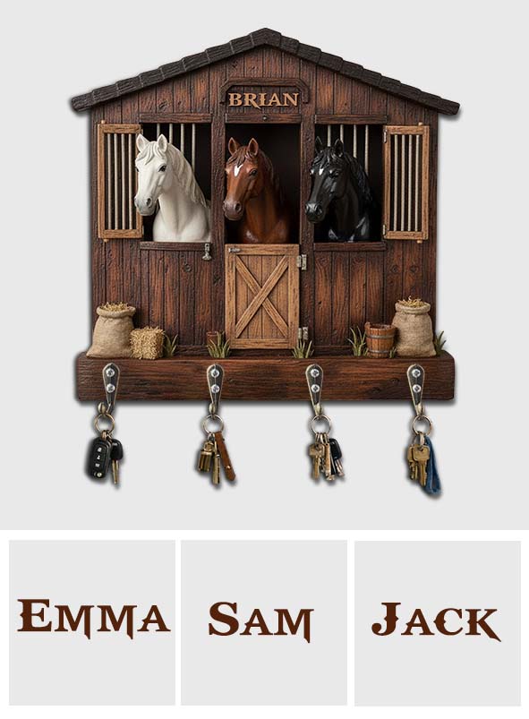 The Horse Barn - Personalized Horse Custom Shaped Hanging Rack