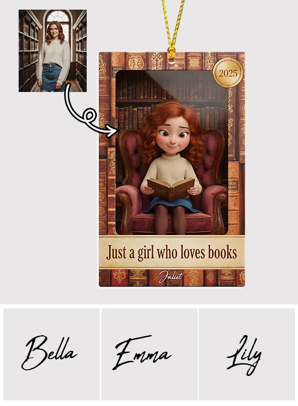Book Lover In Toy Display Box - Personalized Book Ornament