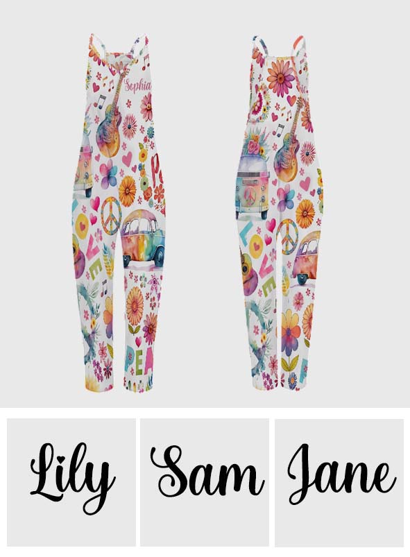 Hippie Soul - Personalized Hippie Loose-Fit Overalls/ Rompers