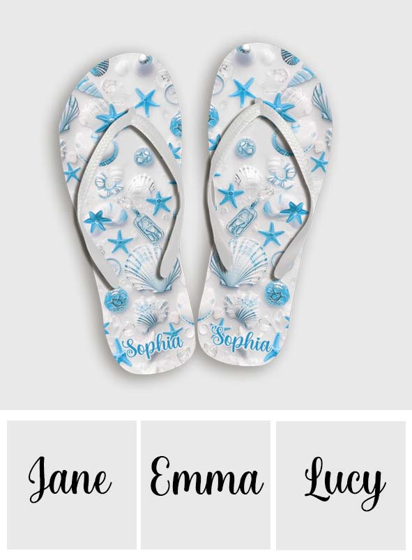 Beach Lovin' Girl - Personalized Sea Lover Flip Flops