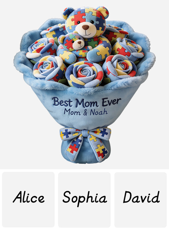 Strong Mama - Personalized Autism Awareness Faux Fur Shaped Pillow