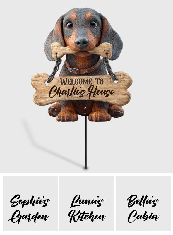 Welcome - Personalized Dachshund Metal Garden Art