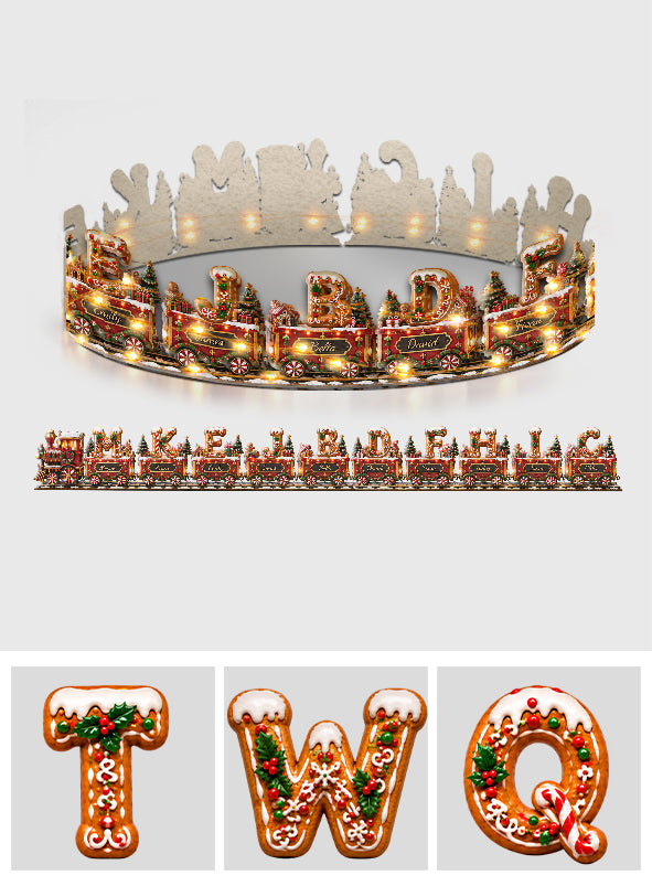 Custom Alphabet Christmas Family Express - Personalized Family LED Light Tree Collar