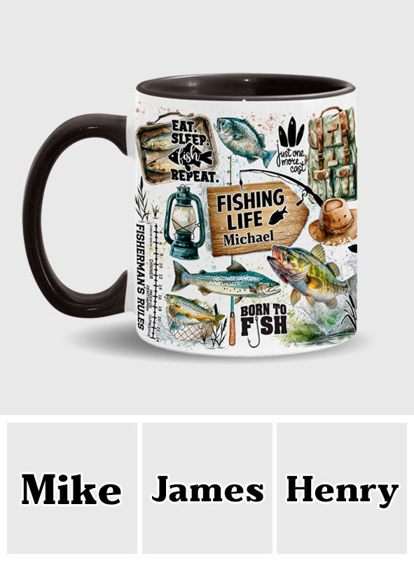 Just One More Cast - Personalized Fishing Accent Mug