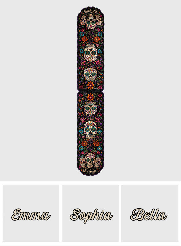 Day Of The Dead - Personalized Skull Table Runner Custom Shape