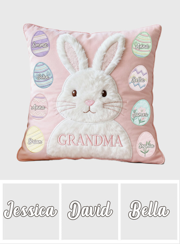 Easter Gift For Grandma, Mom - Personalized Grandma Faux Fur Square Pillow