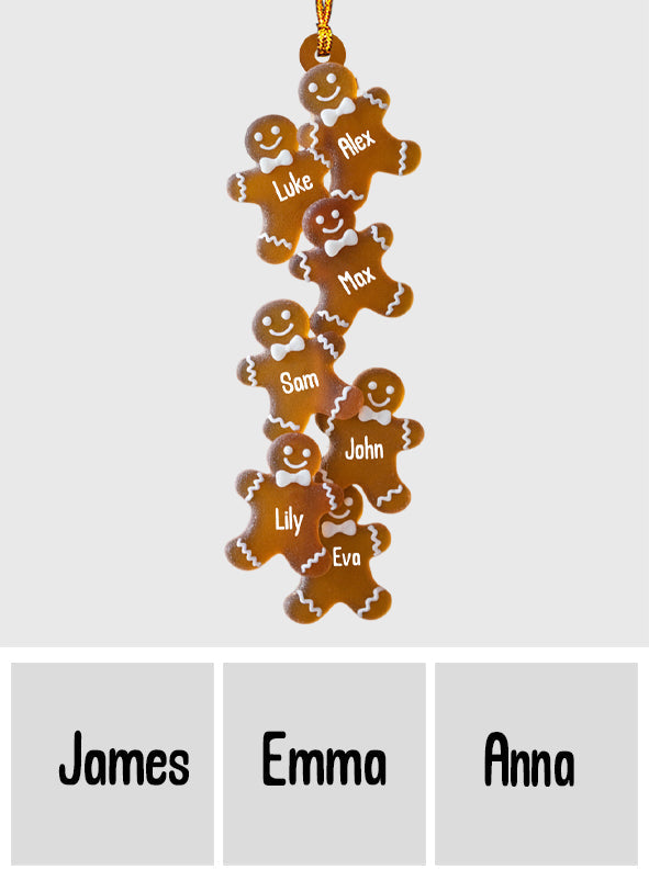 Gingerbread Family - Personalized Family Ornament