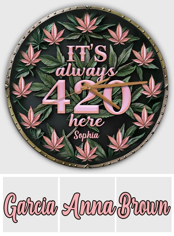 It's Always 420 Here - Personalized Weed Wall Clock