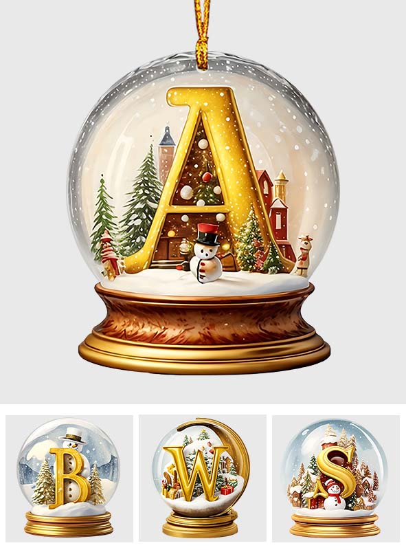 Family Snow Globle Alphabet - Personalized Family Ornament