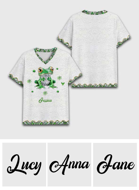 Love Frog - Personalized Frog Fully Printed V-Neck T-Shirt