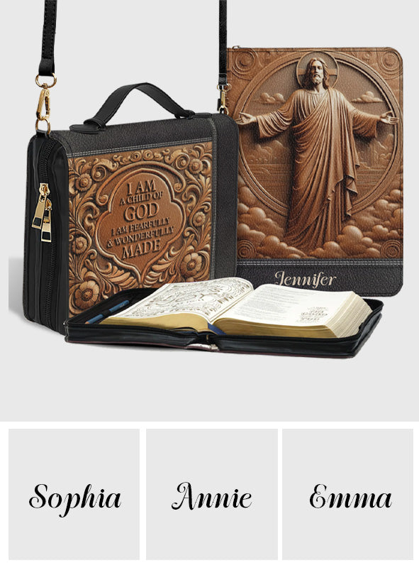 I'm A Child Of God - Personalized Christian Leather Bible Cover Bag