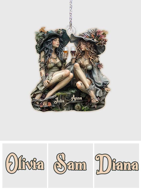 Witch Besties - Personalized Bestie Custom Shaped Ornament