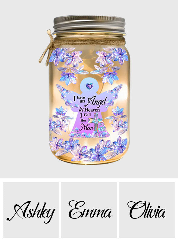 Angel In Heaven - Personalized Memorial Mason Jar Light