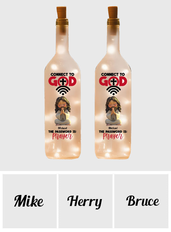 Connect To God - Personalized Christian Wine Bottle Lamp