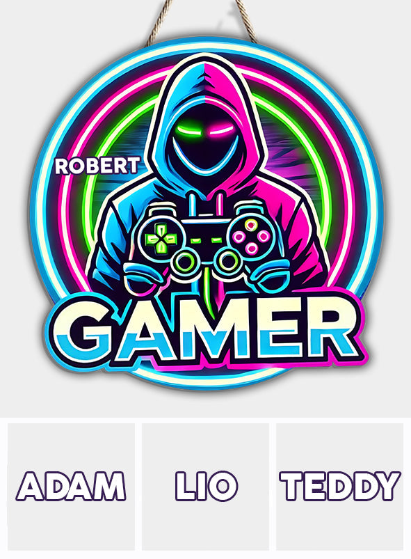 True Gamer - Personalized Video Game Custom Shaped Wood Sign