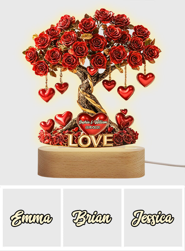 Love Tree - Personalized Couple Shaped Plaque Light Base