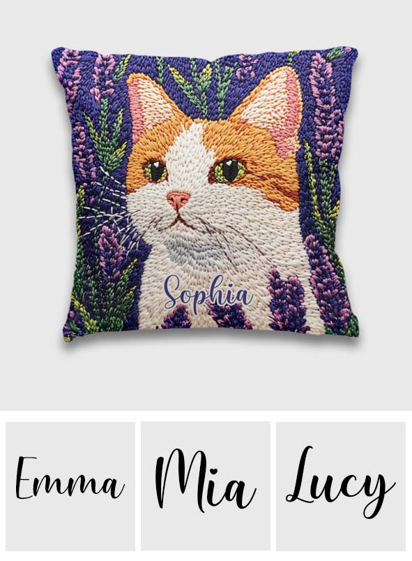 Dreamy Cat - Personalized Cat Throw Pillow