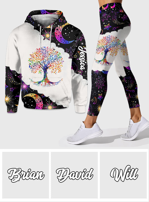 Live By The Sun Love By The Moon - Personalized Hippie Hoodie and Leggings