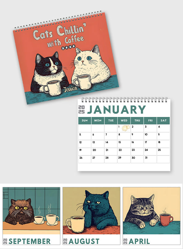 Cute Cat - Personalized Cat Wall Calendar