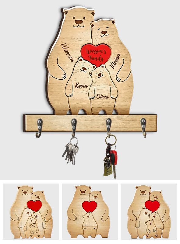 Happy Family - Personalized Family Custom Shaped Key Rack