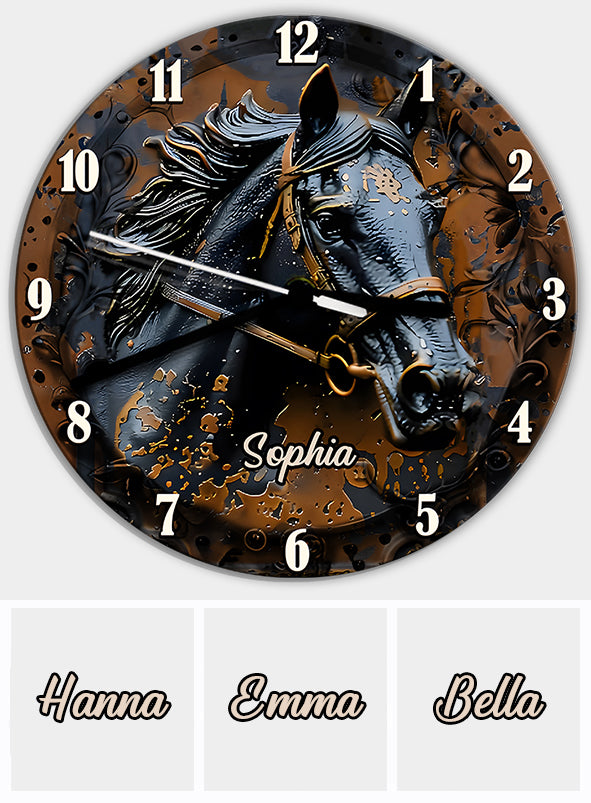Stunning Horse - Personalized Horse Wall Clock