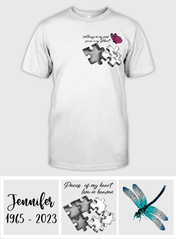 Always On My Mind Forever in My Heart - Personalized Memorial T-shirt And Hoodie