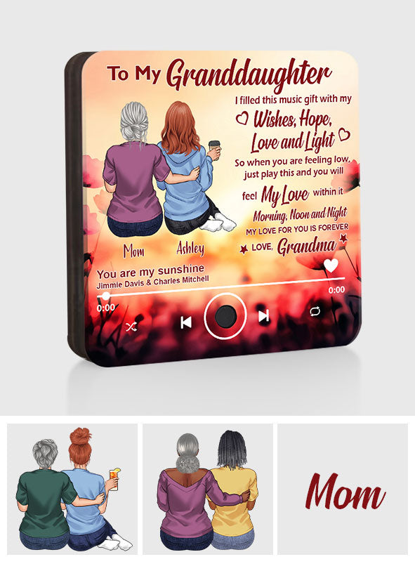 To My Granddaughter - Personalized Graduation Music Fridge Magnet