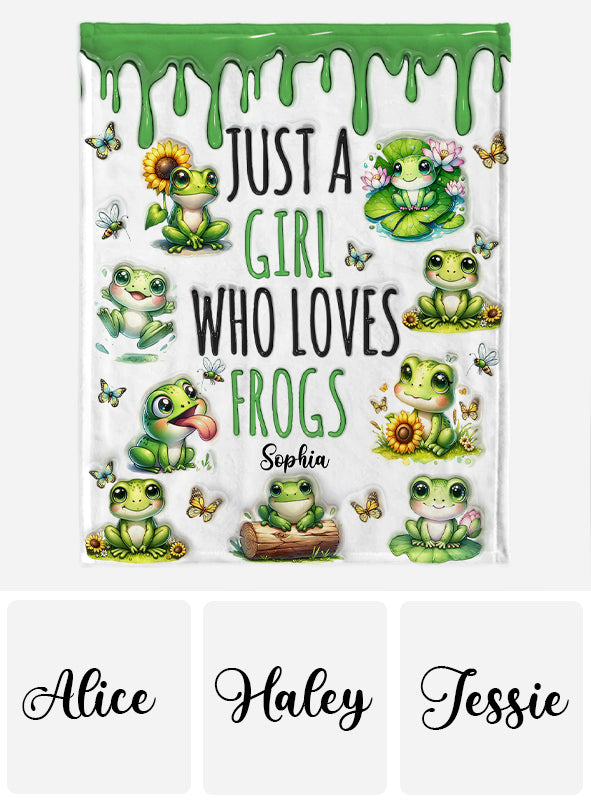 Just A Girl Who Loves Frogs - Personalized Frog Blanket
