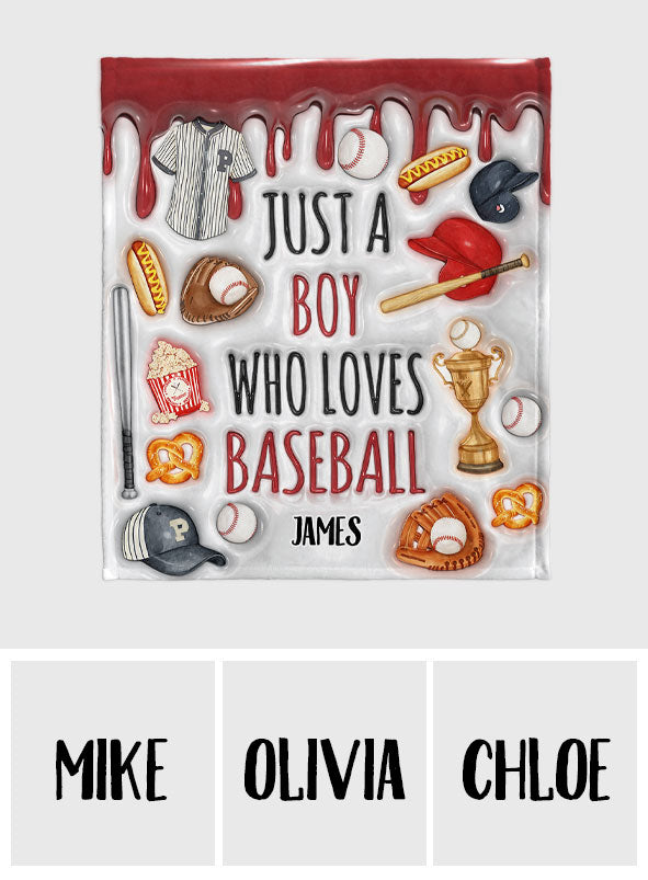 Just A Girl/Boy Who Loves Baseball - Personalized Baseball Blanket
