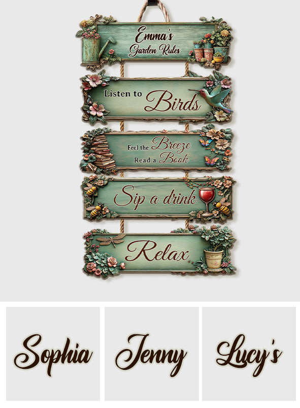 Garden Rules - Personalized Gardening Pallet Wood Sign