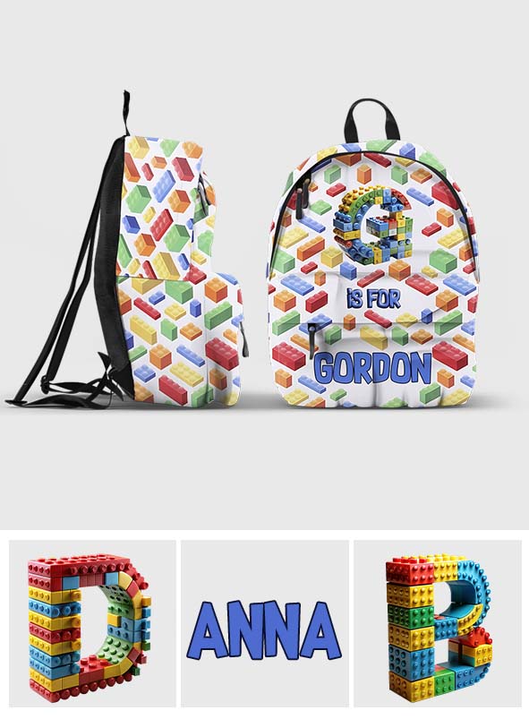 Building Alphabet Letter - Personalized Kid Backpack
