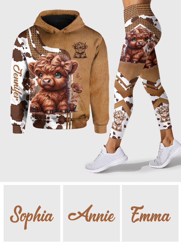 Sweetie - Personalized Highland Cow Hoodie and Leggings