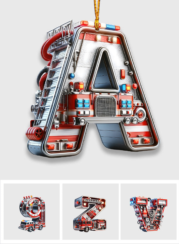 Fire Truck Alphabet - Personalized Kid Ornament