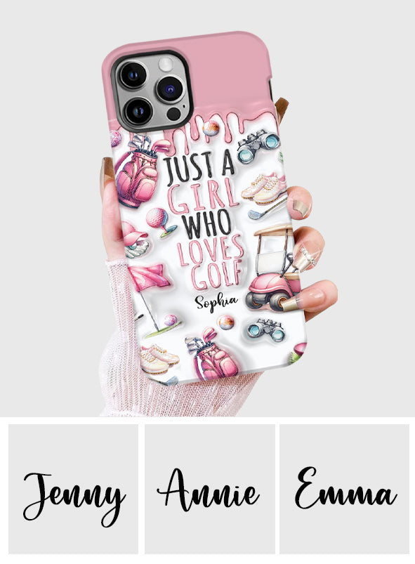Just A Girl Who Loves Golf - Personalized Golf Full Print Phone Case