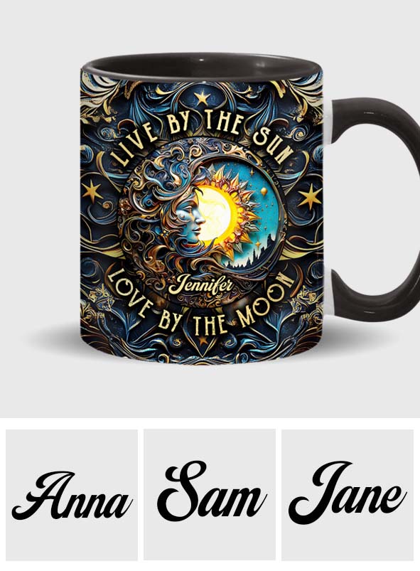 Live By The Sun Love By The Moon - Personalized Hippie Accent Mug