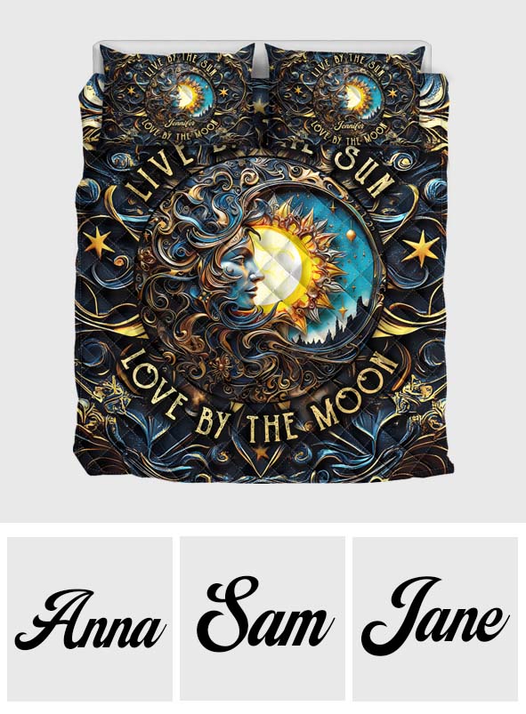 Live By The Sun Love By The Moon - Personalized Hippie Quilt Set