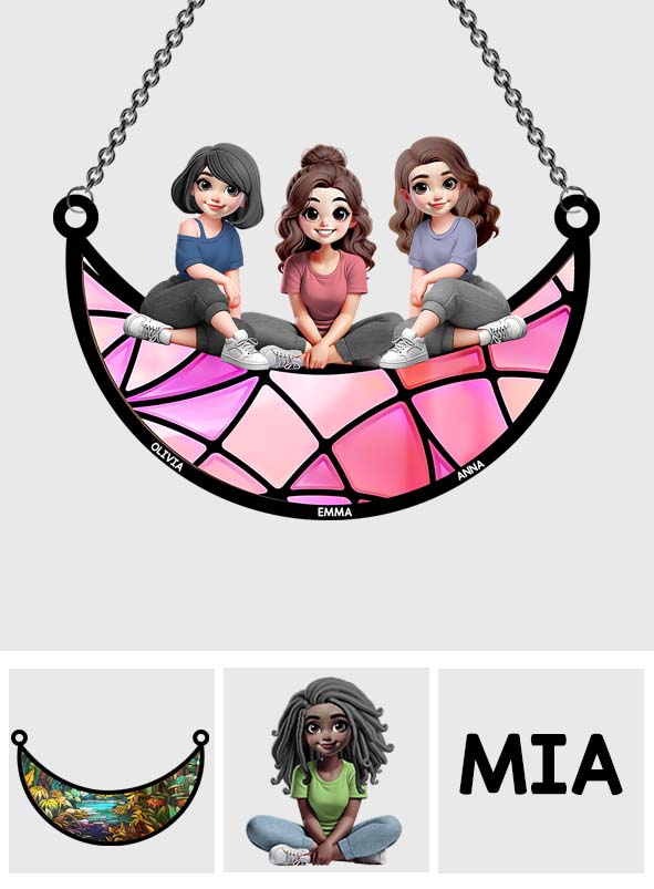 I'll Be There For You - Personalized Bestie Window Hanging Suncatcher Ornament